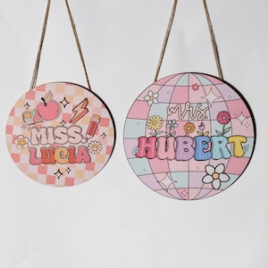 Personalized Disco Ball Classroom Sign| 3D Teacher Door Sign| Desk Sign| Teacher Welcome Sign| Back To School| Christmas Gifts|Teacher Gifts