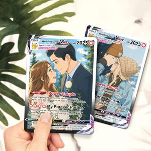Personalized Poke Card, Custom Anniversary Gifts 2025, Custom Photo Anime Couple Gift, Custom Photo Trading Card, Gift for Her, Trading Card