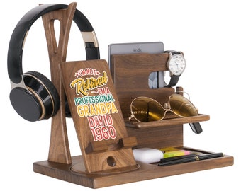 Personalized Gift for Dad - Handmade Phone Docking Stationfor Father - Gifts on Birthday. Anniversary, Christmas