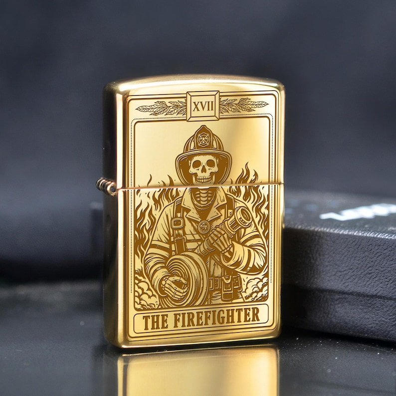 Personlig lasergraverad Tarot Zippo-tändare – Anpassad meddelandegravyr | Brandmansdesign | Tillverkad i USA bild 10