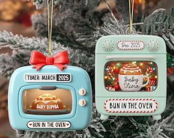 Personalisierte Baby Brötchen im Ofen Ornament erwarten: Schwangerschaftansage Geschenk 2025