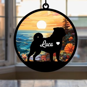 Personalized Pet Memorial Suncatcher: Custom Dog Loss Sympathy Gift
