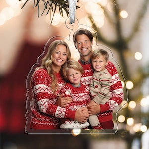 Acrylic Photo Ornament 2024, Christmas Ornament, Custom Family Photo Ornament, Acrylic Picture Ornament, Family Ornaments, Couple Gifts