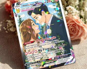 Custom Anime Couple Trading Card: Personalized Photo Anniversary Gifts