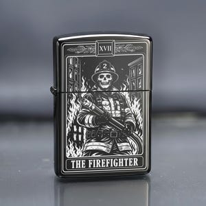 Personlig lasergraverad Tarot Zippo-tändare – Anpassad meddelandegravyr | Brandmansdesign | Tillverkad i USA bild 9