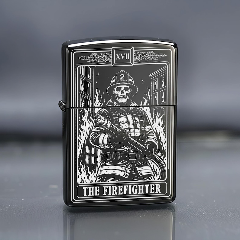 Personlig lasergraverad Tarot Zippo-tändare – Anpassad meddelandegravyr | Brandmansdesign | Tillverkad i USA bild 9