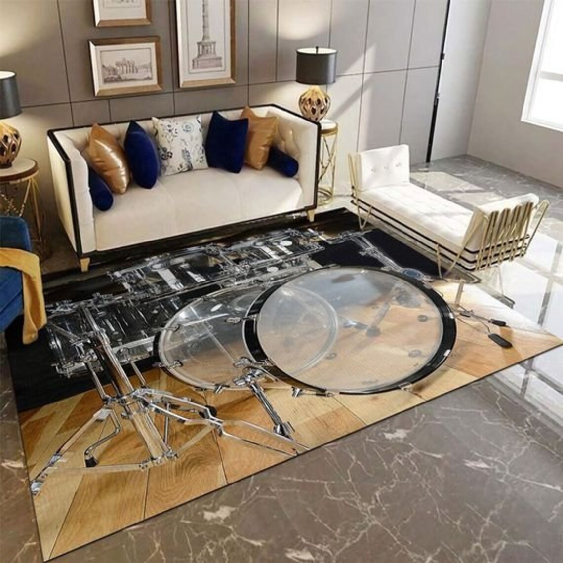 DRUM 12.4 Area Rug Decorative Floor Rug Carpet Etsy