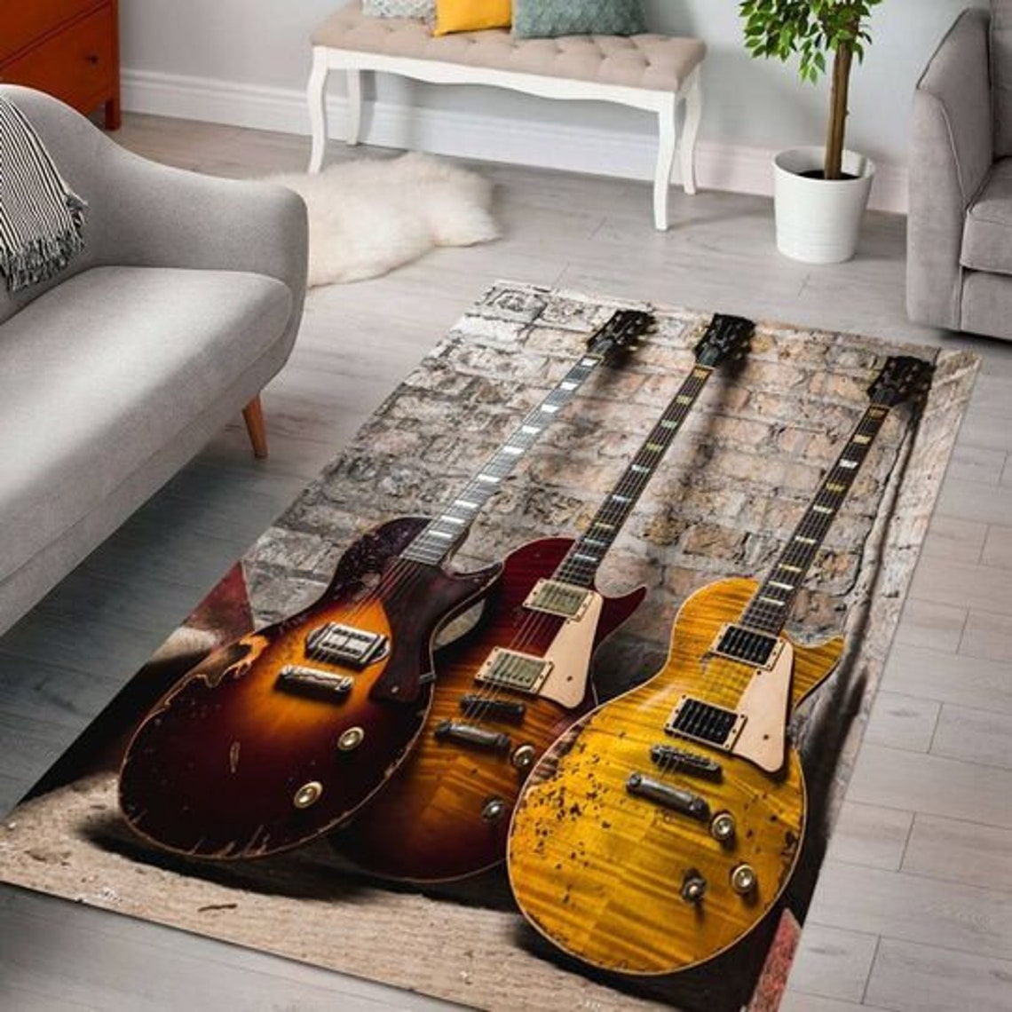 GUITAR Area Rug Decorative Rug Carpet Etsy