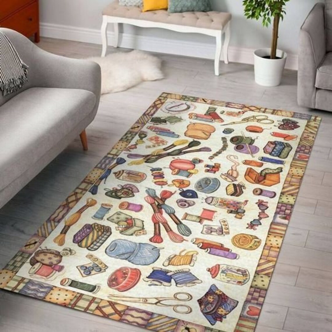SEWING RUG Area Rug Decorative Floor Rug Carpet Etsy