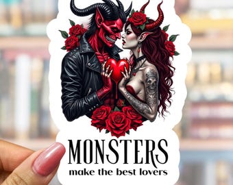 Dark Romance Monster Lovers Sticker, Gothic Vampire Bookish Decal