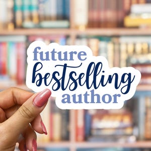 Pegatina de futuro autor superventas, regalos para autores noveles, regalo para escritores, pegatina de vinilo para portátil para escritores
