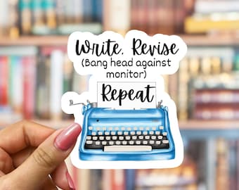Writer Sticker, Editor, Writing Stickers, Author Gift, Typewriter Decal, Waterproof Writing, Kindle, Laptop