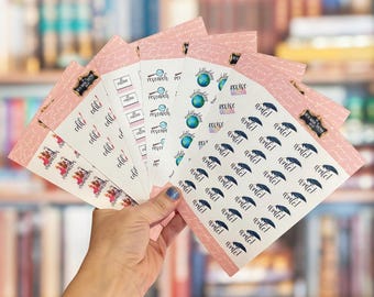 Author Planner Sticker Sheets, Writer Journal Stickers, Labels for Planners While Writing a Book
