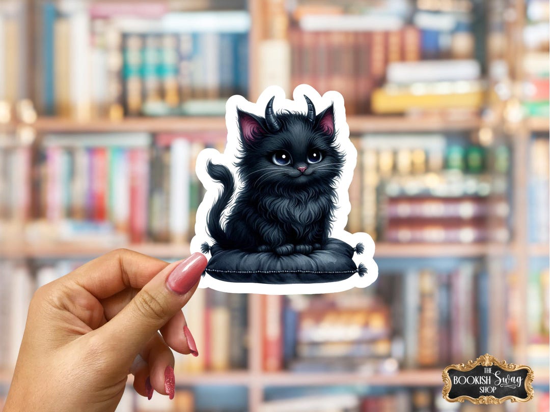 Gothic Black Cat Stickers, Dark Fantasy Cats, Witchy Vinyl Decals ...