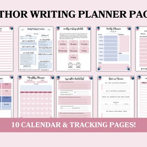 Writing Session Tracker, Word Count Tracking, Daily Planner, Weekly Planner, Monthly Planner, Year Planner, Digital Download, Printable PDF