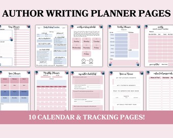 Planificador de escritura para autor: Seguimiento diario, semanal y mensual (descarga digital)