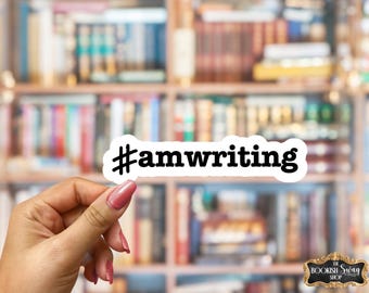AmWriting Sticker for Authors, Writers, Hashtag, BookTok, Waterproof Decal for Laptop