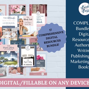 Author Resource Bundle, Digital Workbooks for Authors, Book Writing Tutorials, Printable PDF Digital Download, Novel Writing, Author Planner