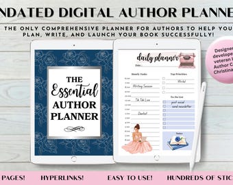 Digital Author Planner, 300+ Hyperlinked Pages, Book Writing (Goodnotes)
