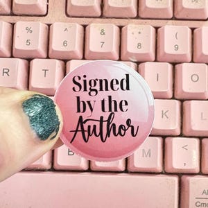 Pink Signed by Author Book Stickers - Author Swag (Set of 25)