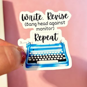 Write Revise  Typewriter Vinyl Sticker for Writers, Writing Sticker, Author Sticker, Laptop, Kindle, Tumbler, Notebook Decal for Writers