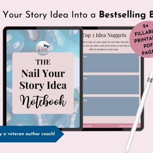 Book Idea Planner, Nail Your Story Idea, Digital Author Planner, Novel Writing, Book Writing, Writing How-To Guide, Digital Download, PDF