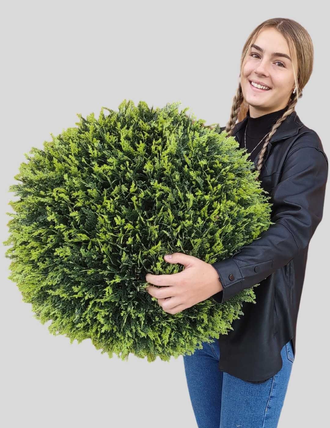faux topiary balls