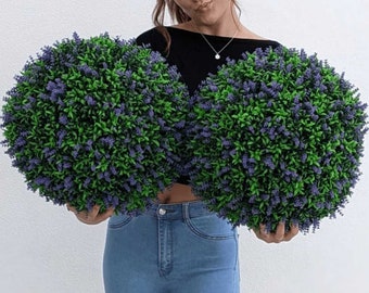 16" Size Large - Set of 2 Large Lavender Topiary Balls