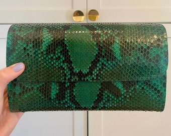 Green Python Clutch