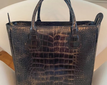 Black Bronze Millennium Alligator Tote