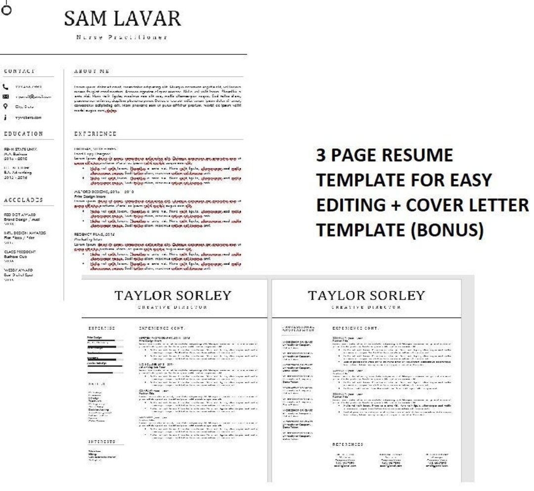 Pre made RESUME TEMPLATE and Cover - Il 1080xN.3347053122 A1sk