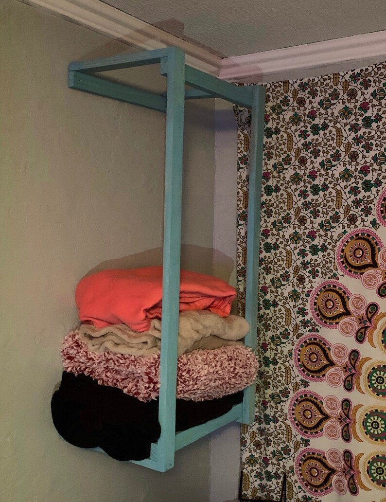 Blanket Rack /teal/blanket Storage/wall Blanket Etsy