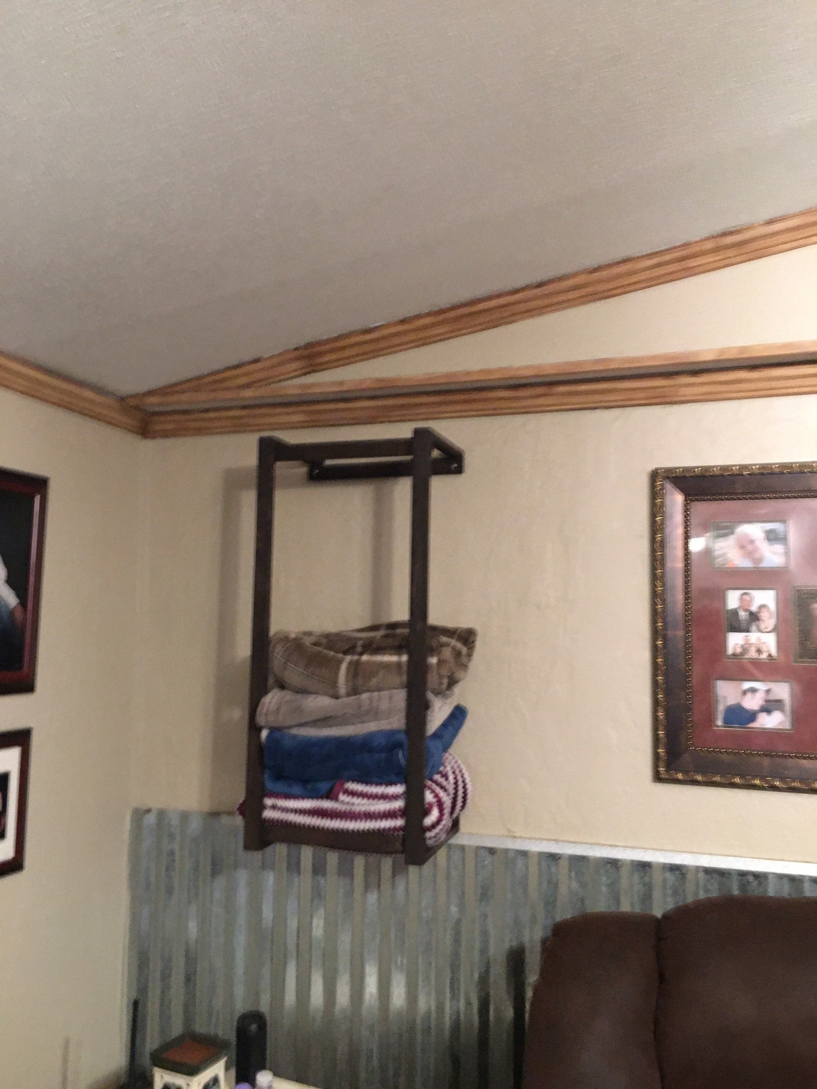 Blanket Rack/Wall Shelf/Blanket Storage/rustic/some assembly Etsy