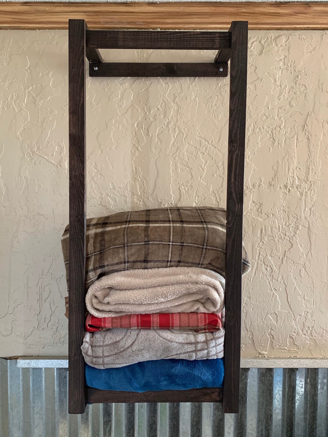 Blanket Rack/Wall Shelf/Blanket Storage/rustic/some assembly Etsy