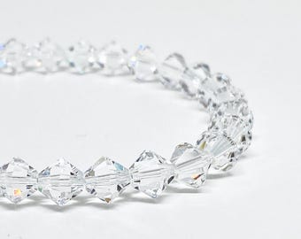 6mm Swarovski Crystal Stretch Solid Accent Bracelet in Crystal Clear, Swarovski Bracelet, Crystal Bracelet, Accent Bracelet, Beaded Bracelet