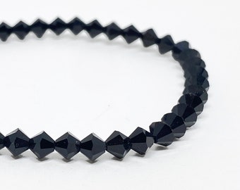Swarovski Crystal Stretch Solid Accent Bracelet in Jet Black, Swarovski Bracelet, Crystal Bracelet, Accent Bracelet, Beaded Bracelet