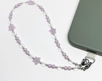 Swarovski Pearl & Glass Bead Phone Strap in Dreamy Rose, Pink, Phone Lanyard, Chain, Strap, Phone, Cell Lanyard, Phone charms, Bag Charm