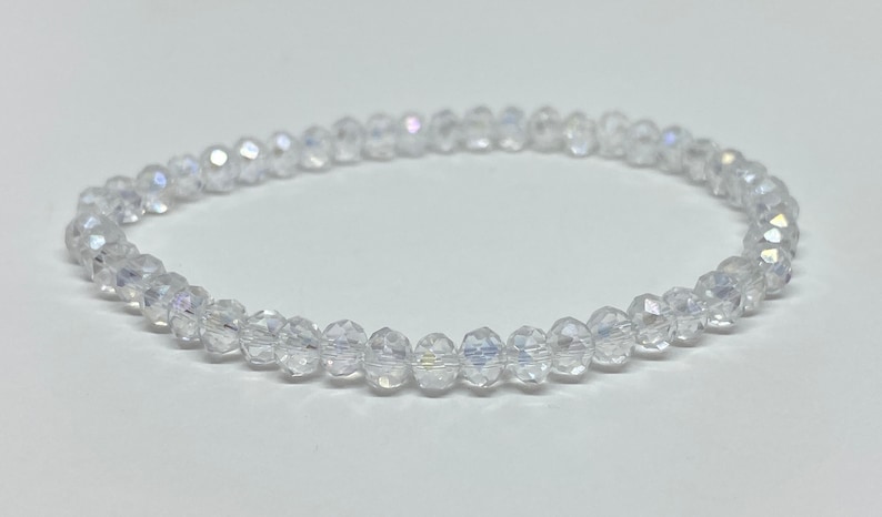 Accent Bracelet Beaded Bracelet Crystal AB Sparkly Bracelet Clear Beads Crystal Bracelet
