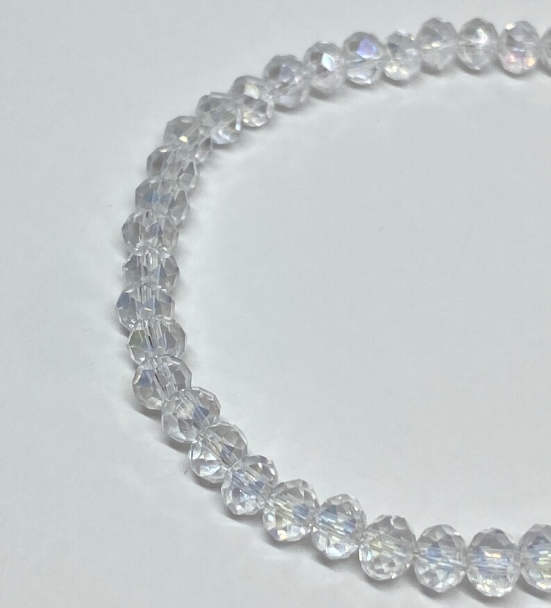 Accent Bracelet Beaded Bracelet Crystal AB Sparkly Bracelet Clear Beads Crystal Bracelet