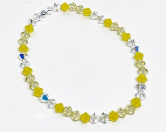 Swarovski Crystal Stretch Accent Bracelet in Sunshine, Yellow, Swarovski Bracelet, Crystal Bracelet, Accent Bracelet, Beaded Bracelet