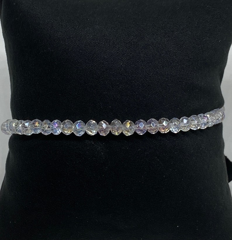 Accent Bracelet Beaded Bracelet Crystal AB Sparkly Bracelet Clear Beads Crystal Bracelet