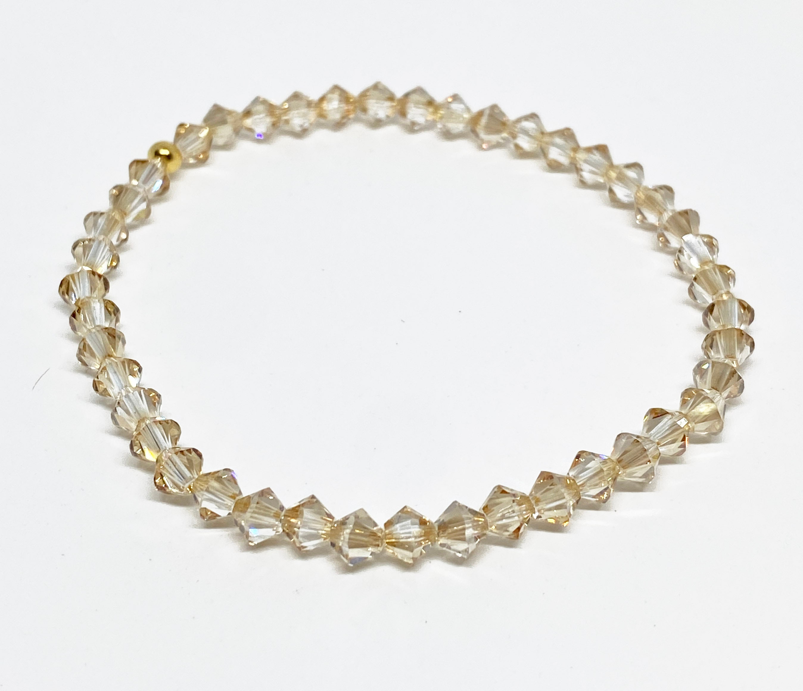 Swarovski Crystal Stretch Solid Accent Bracelet in Golden Shadow, Swarovski Bracelet, Crystal Bracelet, Accent Bracelet, Bead Bracelet, Gold