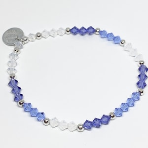 Swarovski Crystal Stretch Accent Bracelet in Purple, Tanzanite, Swarovski Bracelet, Crystal Bracelet, Accent Bracelet, Beaded Bracelet