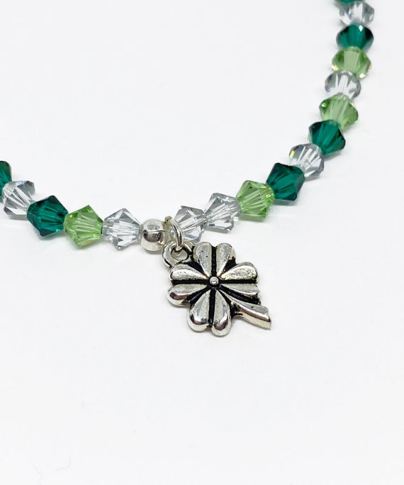 Swarovski Crystal Stretch Bracelet in Luck of the Irish, Patrick's Day  Bracelet, Crystal Bracelet, Beaded Bracelet, Accent Bracelet