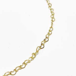 Dainty Mini Heart Chain Necklace, Gold, Hearts, Heart Link, Dainty Gold Necklace, Valentines, Gold Necklace