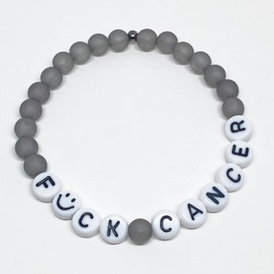 F*CK CANCER, Limited Edition Charity Bracelet, Cancer, Alpha Bracelet, Beaded Bracelet for Cancer Support, Awareness Bracelet, Survivor