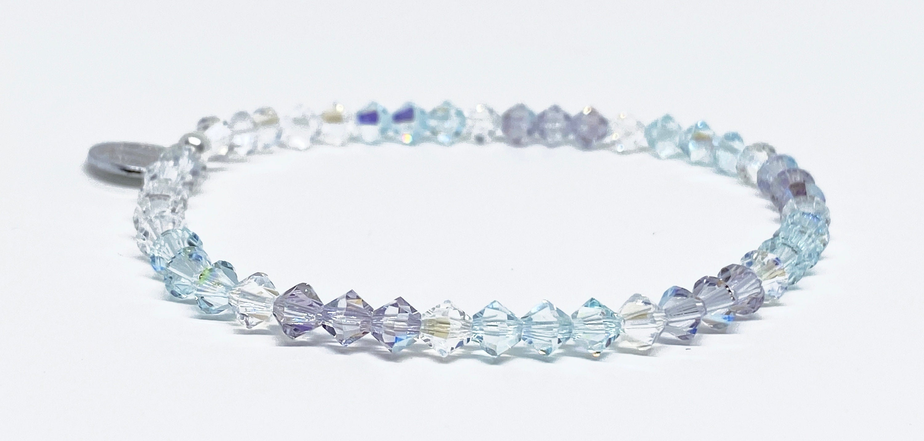 Swarovski Crystal Stretch Bracelet in Light Pastels Swarovski Etsy