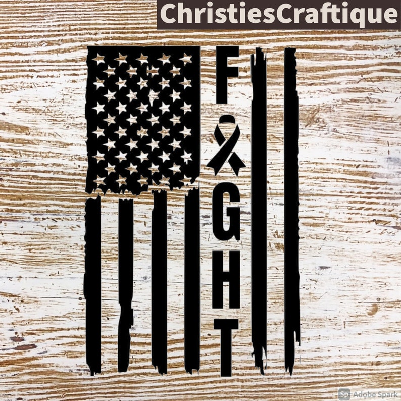 Fight Ribbon Flag Svg American Flag Breast Cancer Ribbon Etsy