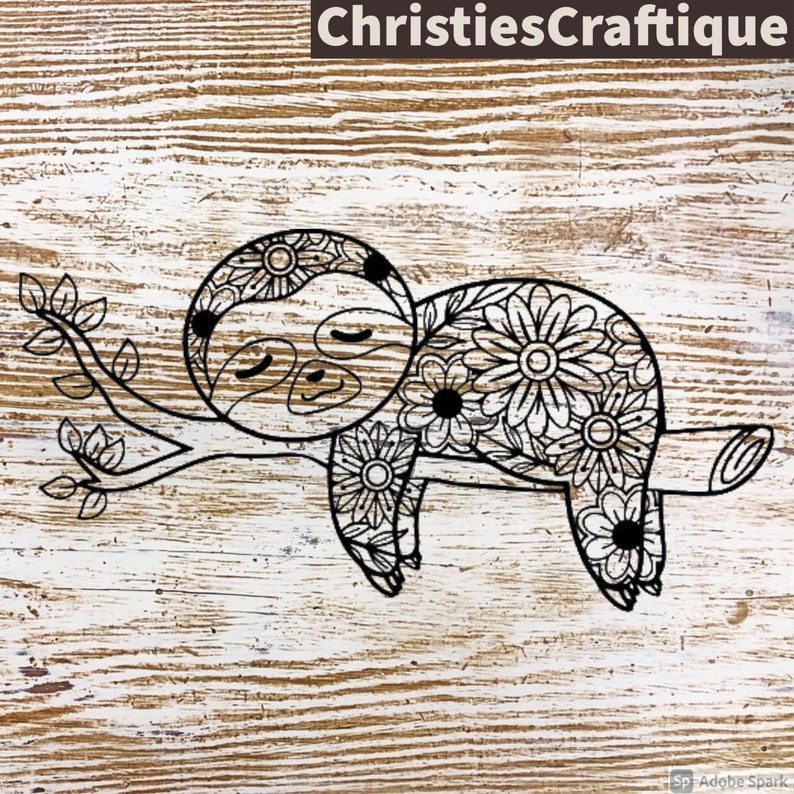 Sloth Mandala Mandala Sloth Tree Animal Slow Leaf - Etsy