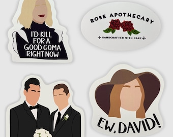 Pegatinas de Schitt's Creek / Moira, David, Alexis, Rose Apothecary, Ew David